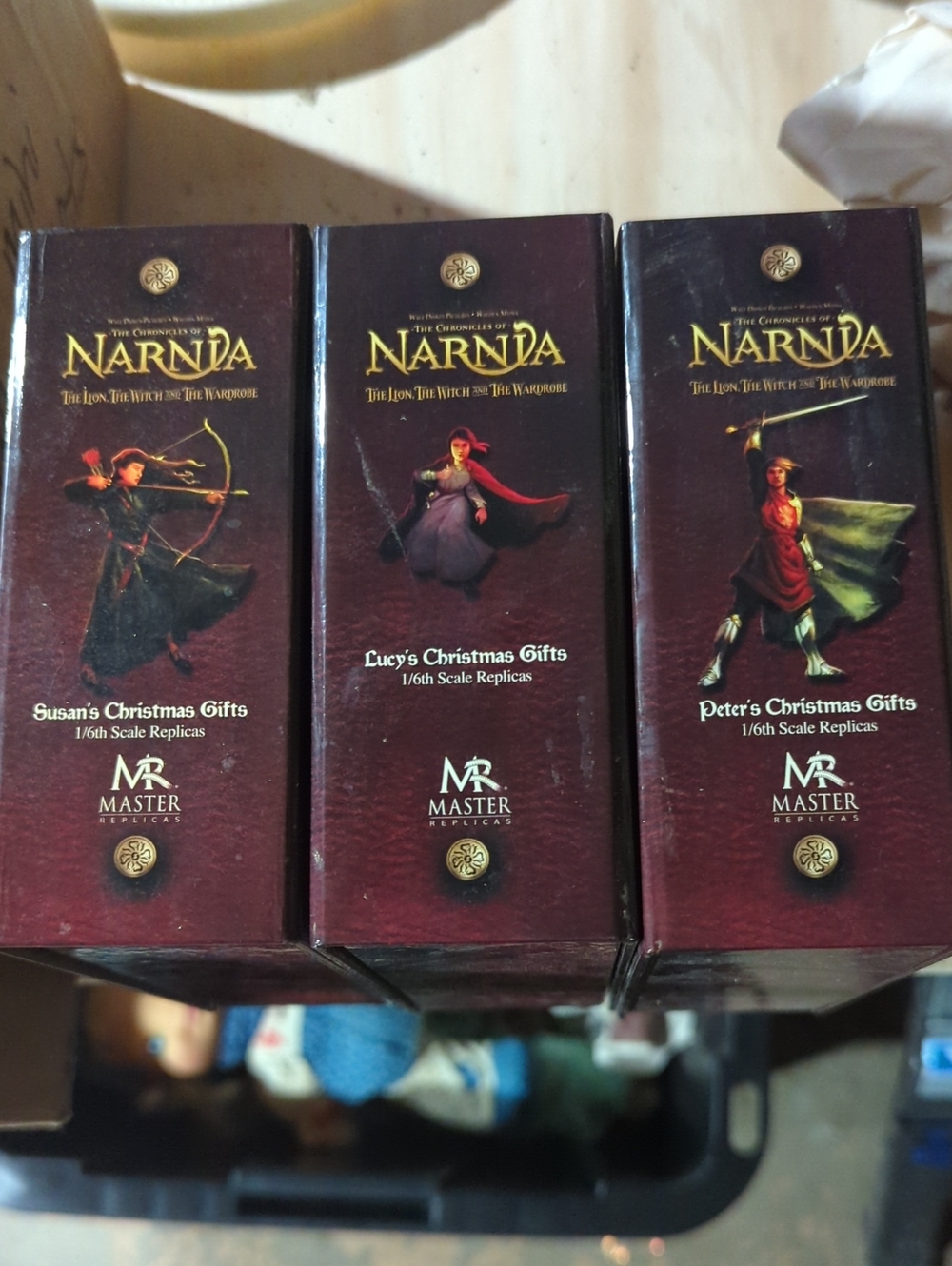 Disney Narnia Burgundy and Gold Collectible Boxes (Set of 3)